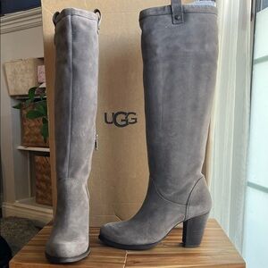 UGG Ava Gray Suede Tall Boots NEW
